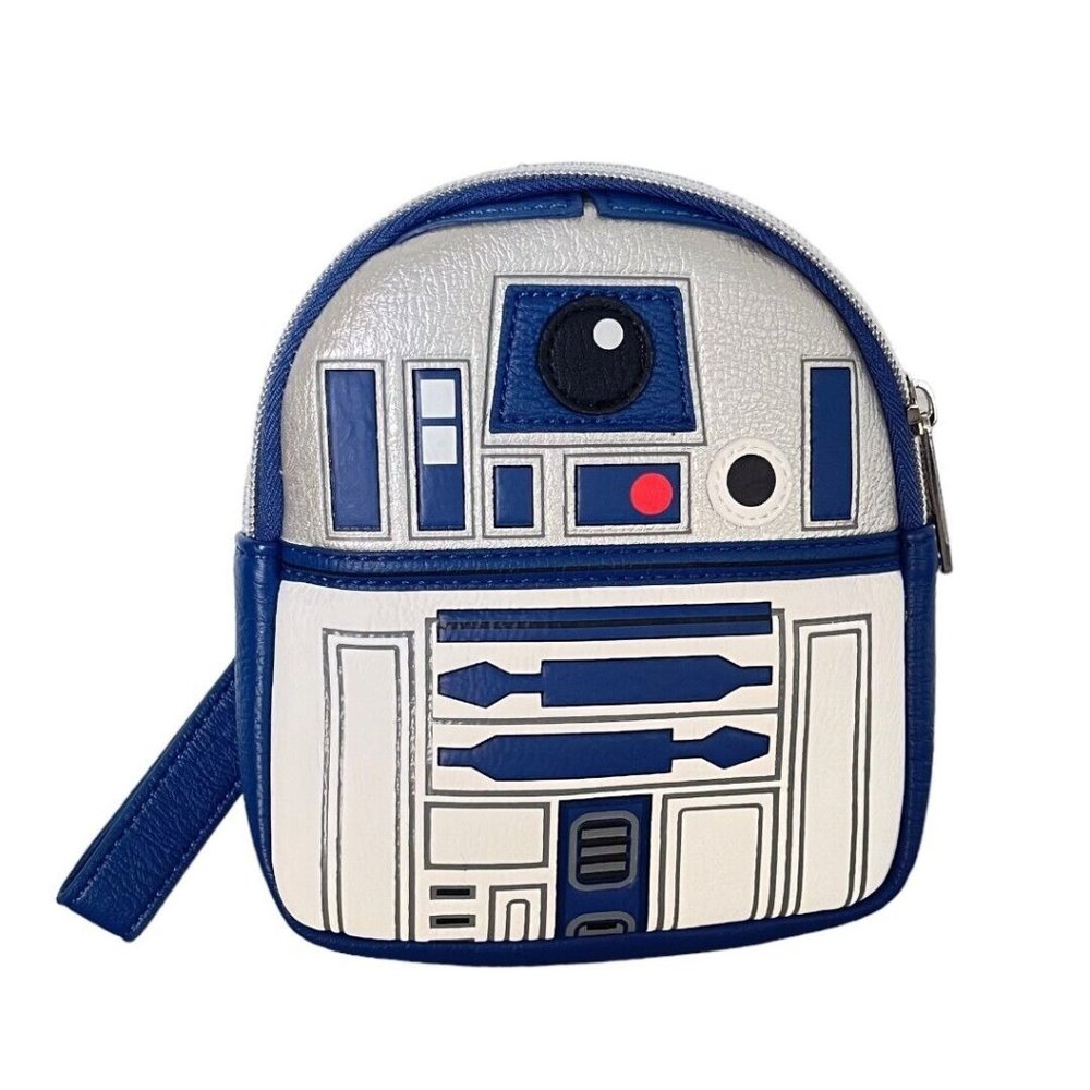 DISNEY Loungefly Star Wars R2D2 Backpack Shape Wristlet Mini Belt Bag NWT
